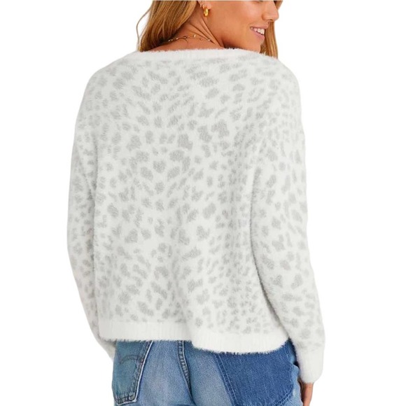 cloth & stone Sweaters - Cloth & Stone Anthropologie Fuzzy Animal Print Crew Neck Sweater M